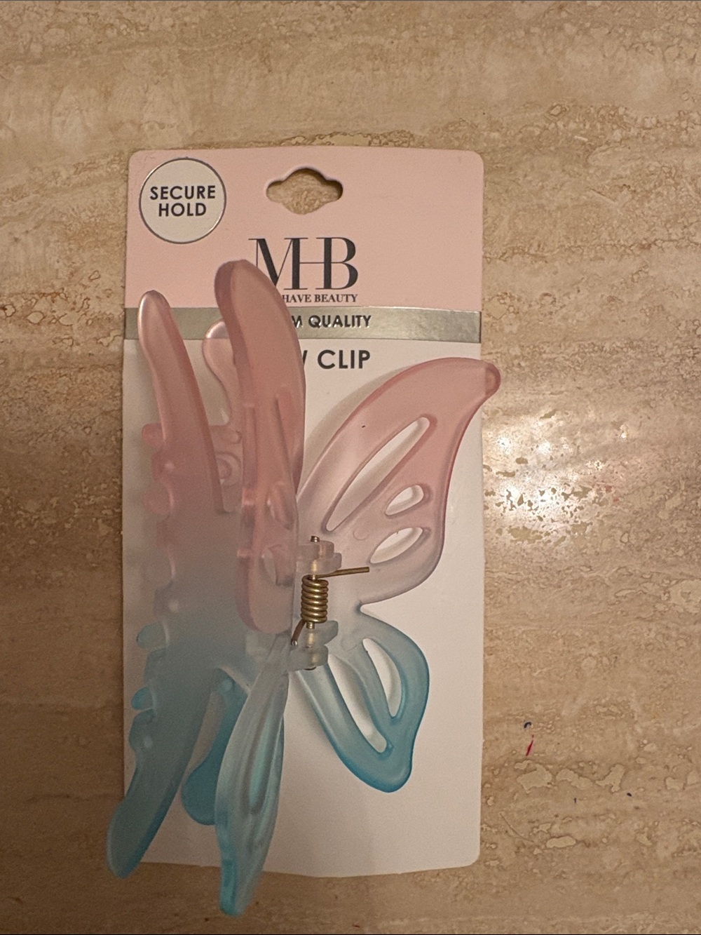 Butterfly Butterfly Claw Hair Clip - Pink and Blue